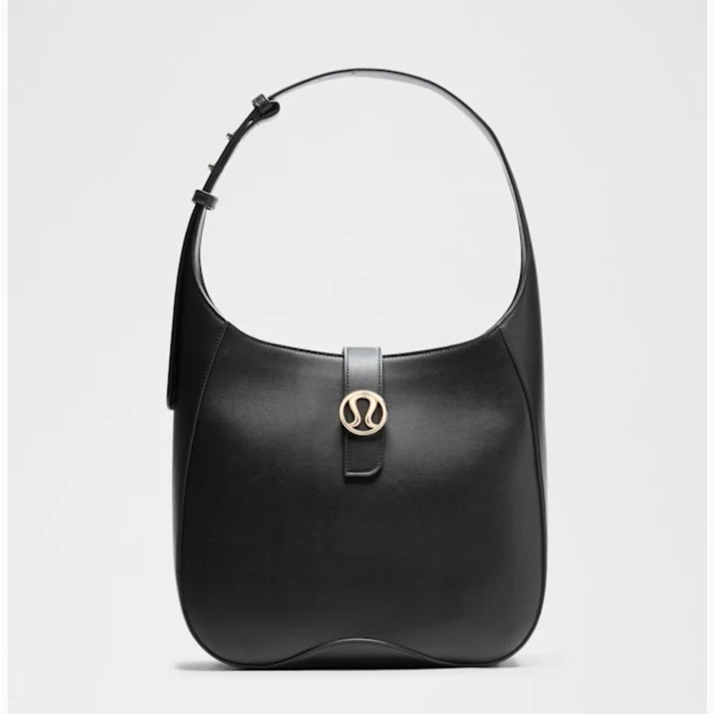 lululemon athletica Black Shoulder Bag with Gold Accent